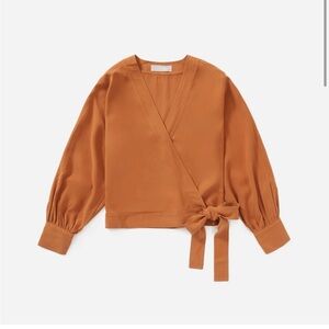 Everlane Washable Silk Wrap top
